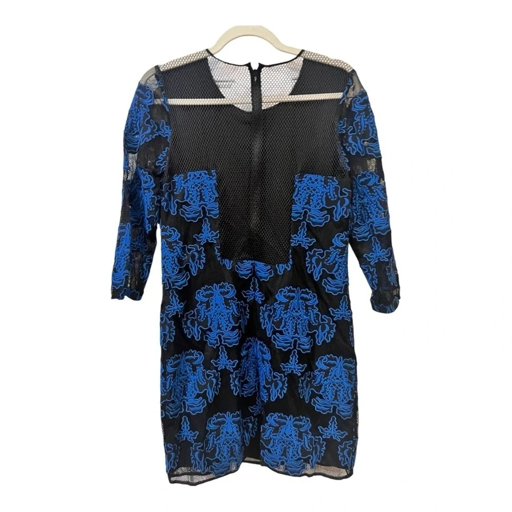 Sachin & Babi Women's Blue Sentieri Embroidered Mini Dress Size 6 NWT Zipper